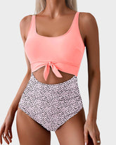 Ruched Tie-Knot Tummy Control One-Piece Swimsuit